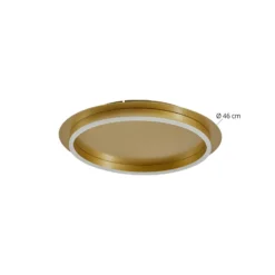 Lindby LED-Deckenleuchte Kunis, gold, Kunststoff, Ø 46cm