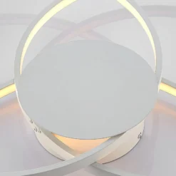 Lindby LED-Deckenleuchte Riley, weiß, Metall, 80 cm, dimmbar