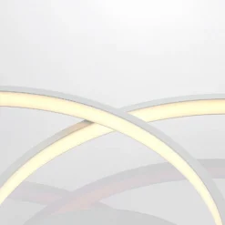 Lindby LED-Deckenleuchte Riley, weiß, Metall, 80 cm, dimmbar