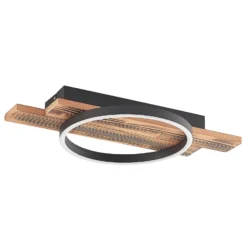 Lindby LED-Deckenleuchte Sentoa, Holz, 52,8 cm lang, 3.000 K