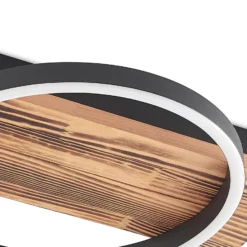 Lindby LED-Deckenleuchte Sentoa, Holz, 52,8 cm lang, 3.000 K