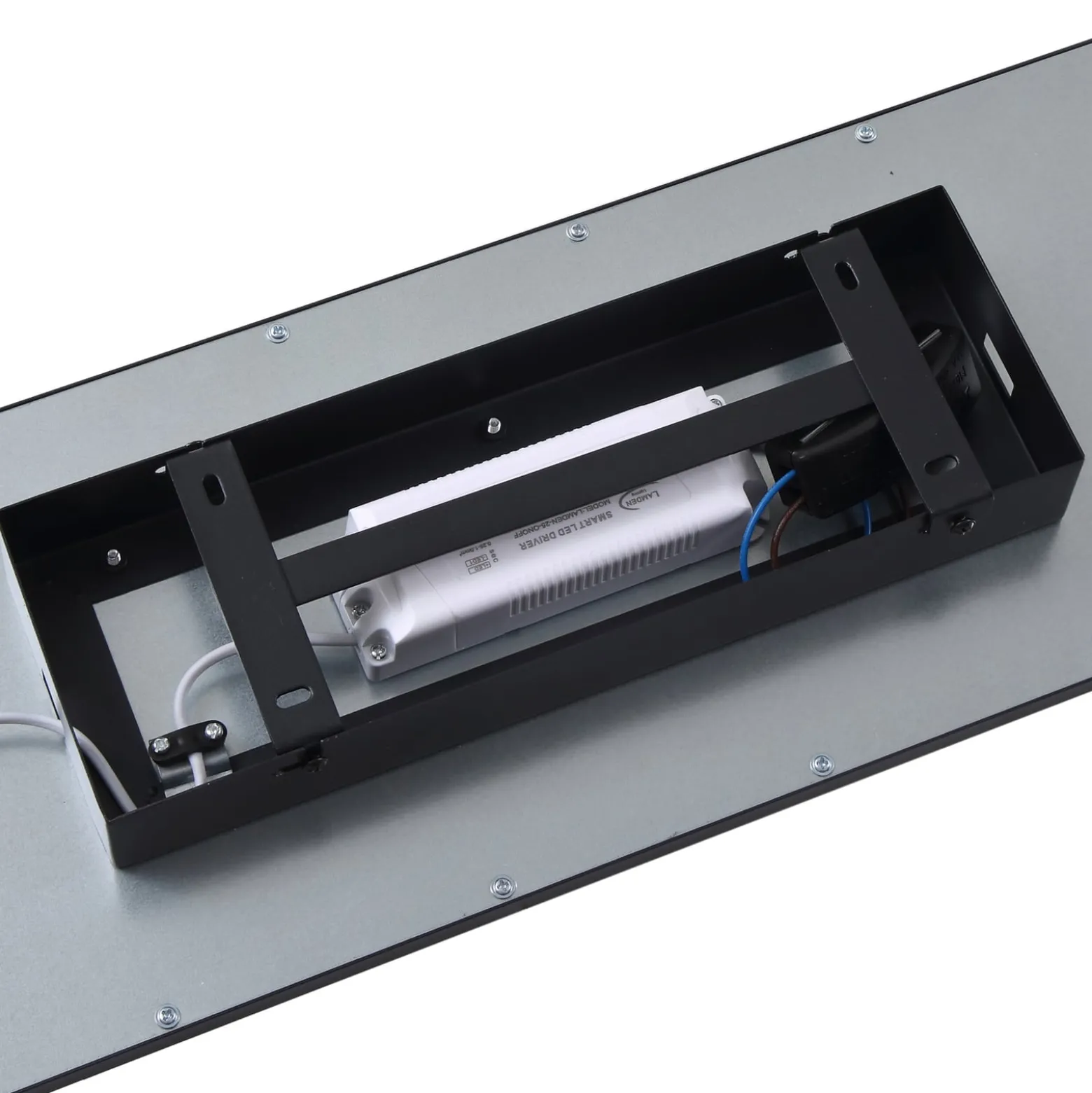 Lindby LED-Panel Enhife, schwarz, 80 x 20 cm, Metall, 4.000K