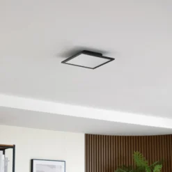Lindby LED-Panel Enhife, schwarz, 30 x 30 cm, Metall, 4.000K