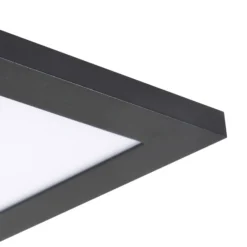 Lindby LED-Panel Enhife, schwarz, 30 x 30 cm, Metall, 4.000K