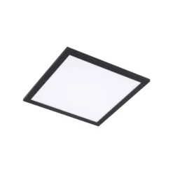 Lindby LED-Panel Enhife, schwarz, 30 x 30 cm, Metall, 4.000K
