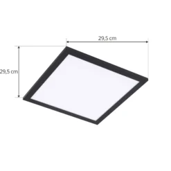 Lindby LED-Panel Enhife, schwarz, 30 x 30 cm, Metall, 4.000K