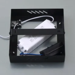 Lindby LED-Panel Enhife, schwarz, 40 x 40 cm, Metall, 4.000K
