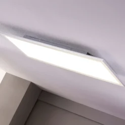 Lindby LED-Panel Livel, 2er-Set, 4.000 K, 80 x 30 cm, silber