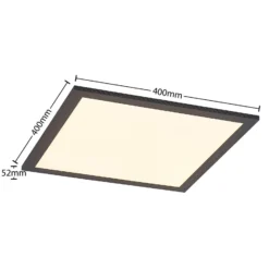 Lindby LED-Panel Nelios, 40 x 40 cm, CCT, schwarz, Metall