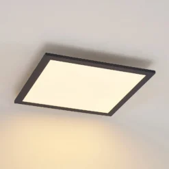 Lindby LED-Panel Nelios, 40 x 40 cm, CCT, schwarz, Metall