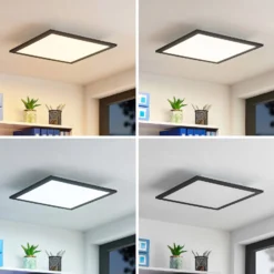 Lindby LED-Panel Nelios, 40 x 40 cm, CCT, schwarz, Metall
