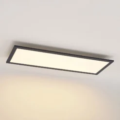 Lindby LED-Panel Nelios, 80 x 30 cm, CCT, schwarz, Metall