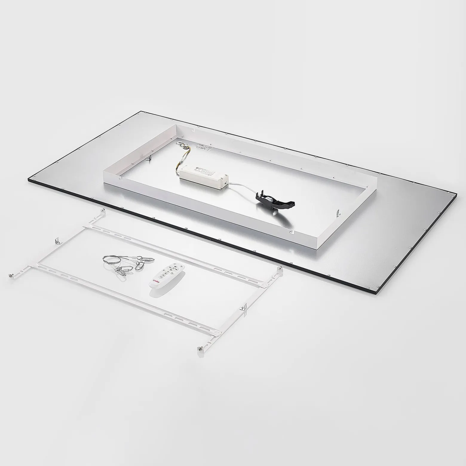 Lindby LED-Panel Nelios, 120 x 60 cm, CCT, schwarz, Metall
