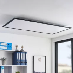 Lindby LED-Panel Nelios, 120 x 60 cm, CCT, schwarz, Metall