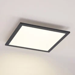 Lindby LED-Panel Nelios, 40 x 40 cm, 4.000K, schwarz, Metall
