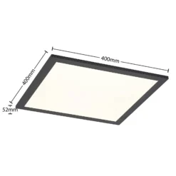 Lindby LED-Panel Nelios, 40 x 40 cm, 4.000K, schwarz, Metall