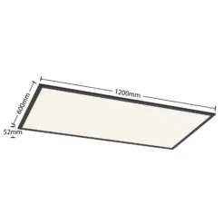 Lindby LED-Panel Nelios, 120 x 60 cm, 4000K, schwarz, Metall