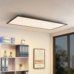 Lindby LED-Panel Nelios, 120 x 60 cm, 4000K, schwarz, Metall