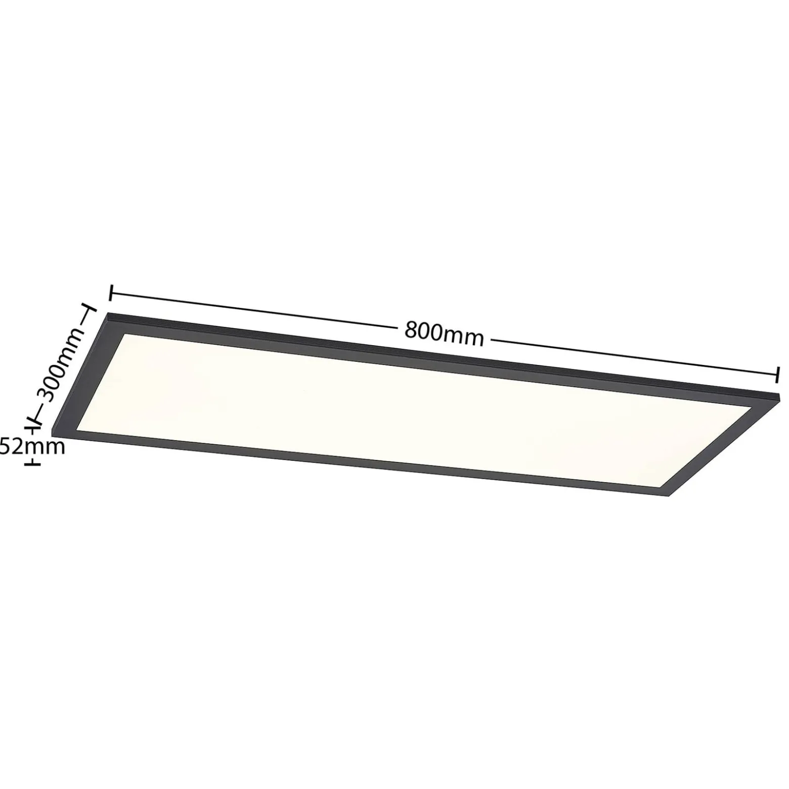 Lindby LED-Panel Nelios, 80 x 30 cm, 4.000K, schwarz, Metall