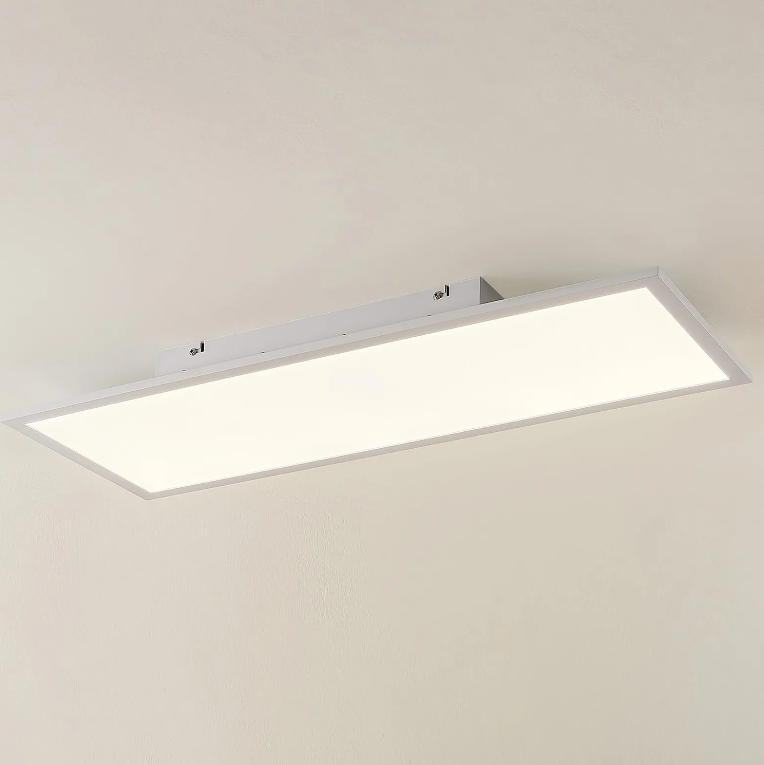 Lindby LED-Panel Quais, 80 x 30 cm, weiß, Metall, 4.000K