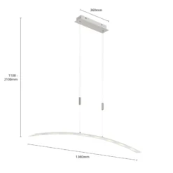 Lindby LED-Pendellampe Manon, höhenverstellbar, grau, Metall
