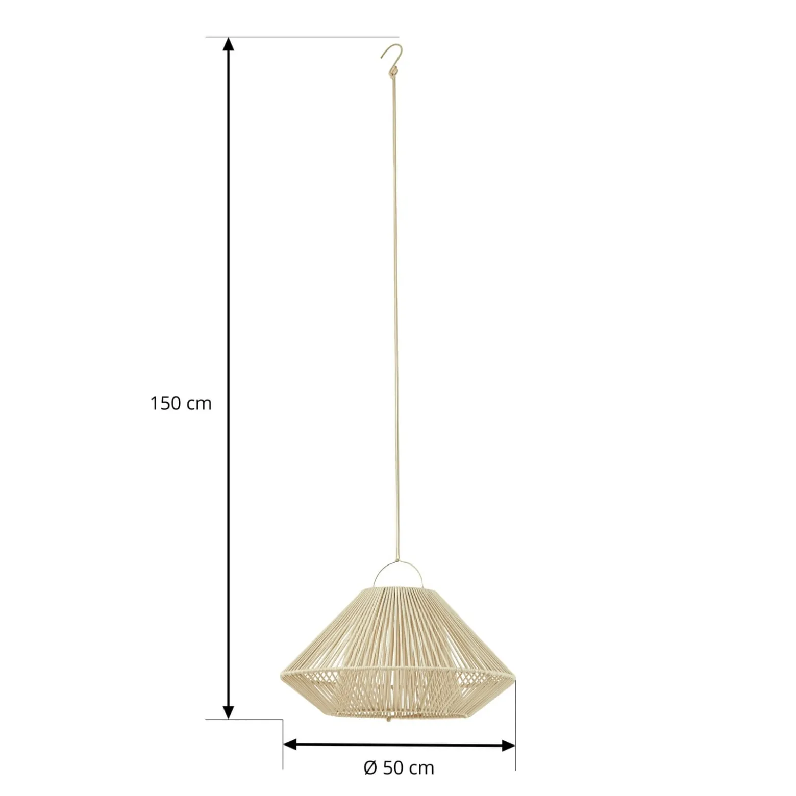 Lindby LED-Solarhängelampe Austas, beige, Ø 50 cm, USB, IP54