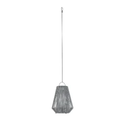 Lindby LED-Solarhängelampe Austas, grau, Ø 32 cm, USB, IP54