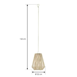 Lindby LED-Solarhängelampe Austas, beige, Ø 32 cm, USB, IP54