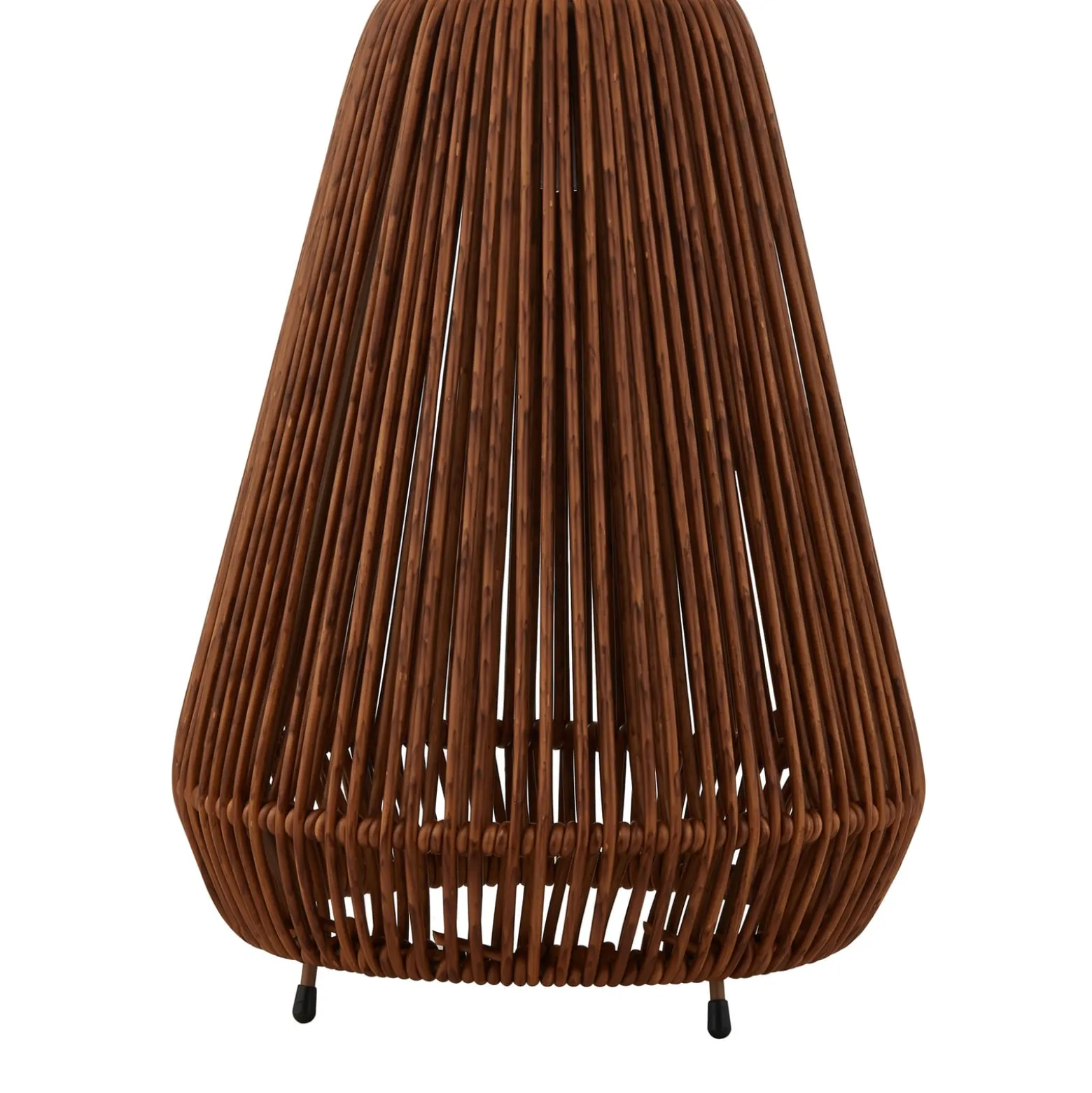 Lindby LED-Solarleuchte Amaria, Rattan, dunkel, Ø 27 cm