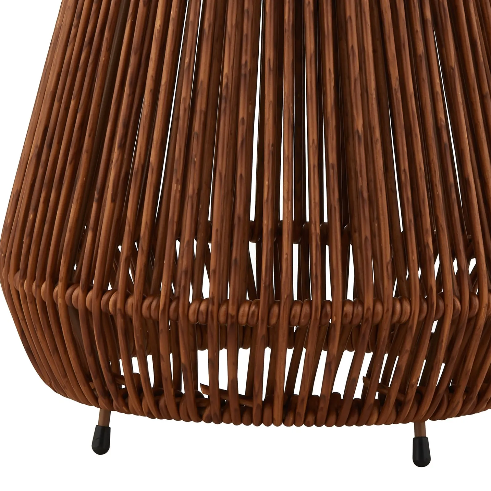 Lindby LED-Solarleuchte Amaria, Rattan, dunkel, Ø 27 cm