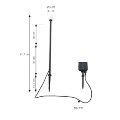 Lindby LED-Solarleuchte Freydis, schwarz, Aluminium, 2.000 K