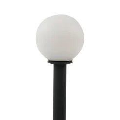 Lindby LED-Solarleuchte Freydis, schwarz, Aluminium, 2.000 K