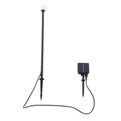 Lindby LED-Solarleuchte Freydis, schwarz, Aluminium, 2.000 K