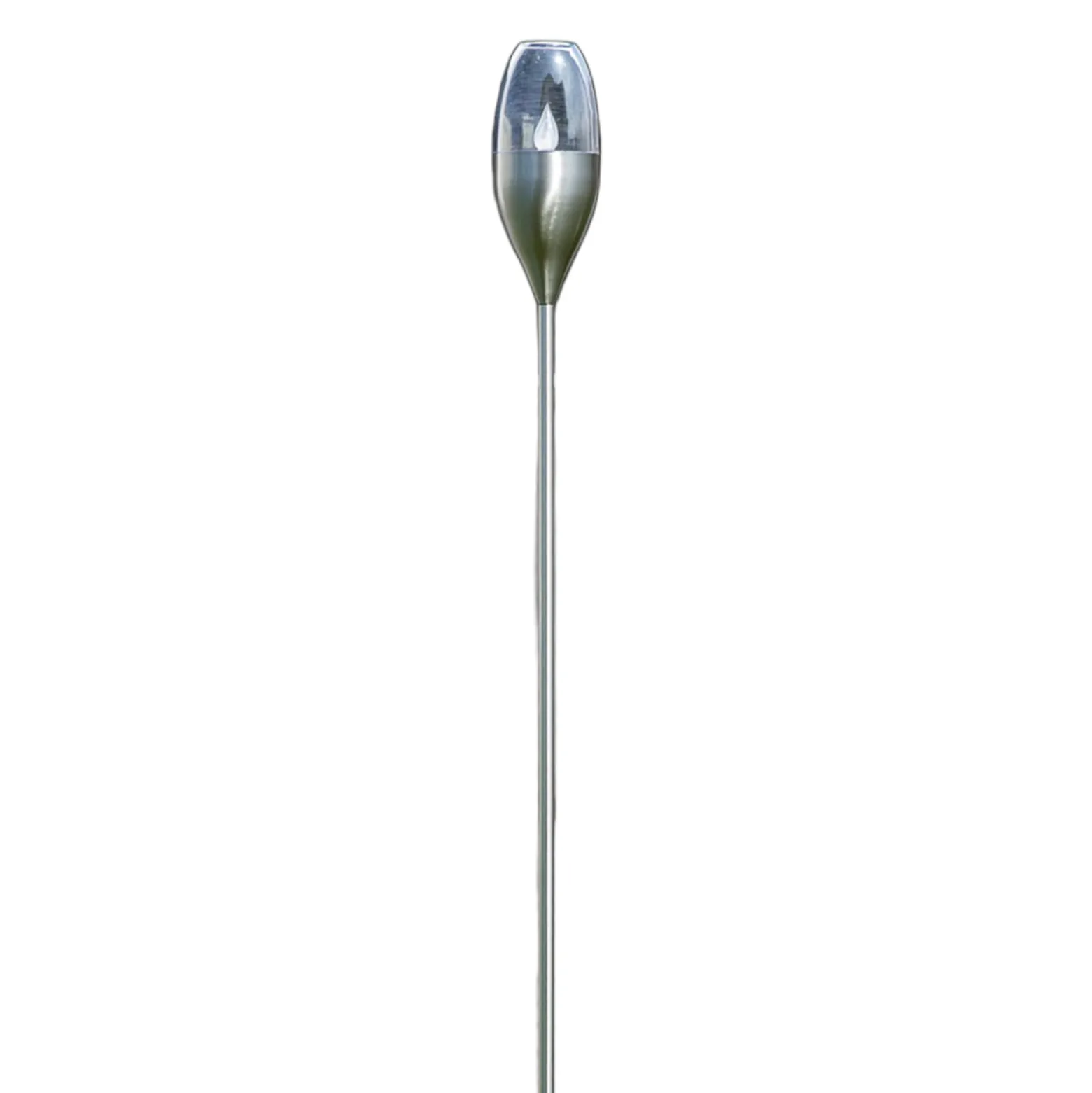 Lindby LED-Solarleuchte Jari, Höhe 122 cm, Edelstahl, klar