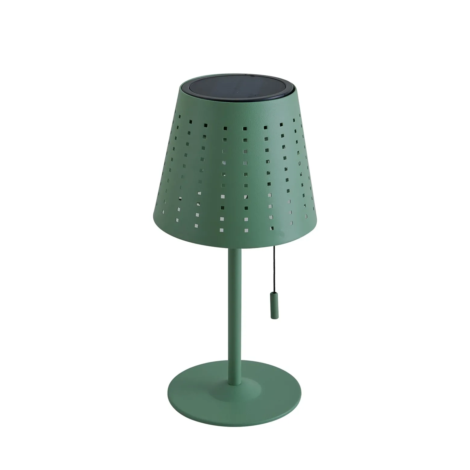 Lindby LED-Solar-Tischleuchte Hilario, grün, Eisen, Akku