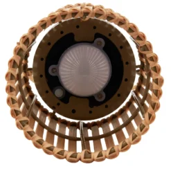 Lindby LED-Solar-Tischleuchte Amaria, Bambus, Ø 12 cm