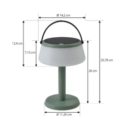 Lindby LED-Solar-Tischleuchte Mikkel, grün, dimmbar