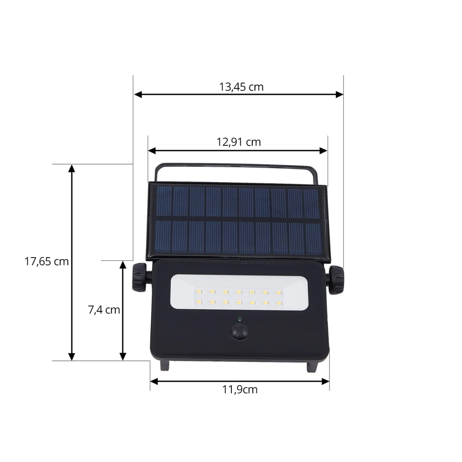 Lindby LED-Solar-Wandleuchte Rikard, schwarz, Edelstahl