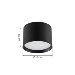 Lindby LED-Strahler Nivoria, Ø 12 cm, 15 W, schwarz, Metall