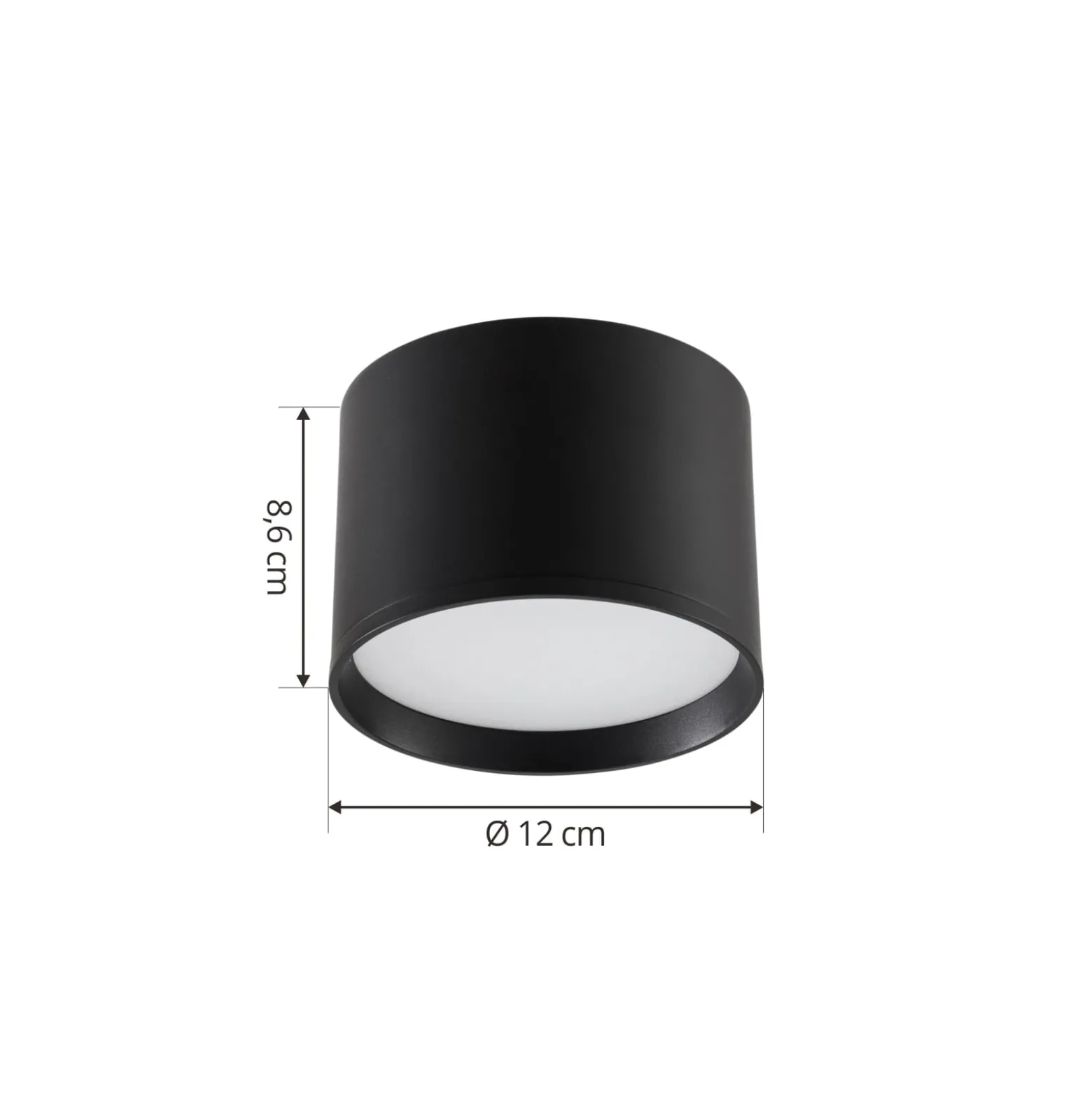 Lindby LED-Strahler Nivoria, Ø 12 cm, 15 W, schwarz, Metall