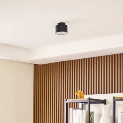 Lindby LED-Strahler Nivoria, 11 x 9 cm, schwarz, Metall