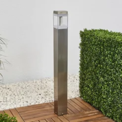 Lindby LED-Wegeleuchte Baily, Höhe 80 cm, Edelstahl, IP44