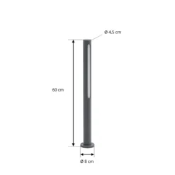 Lindby LED-Wegeleuchte Liravel, Höhe 60 cm, anthrazit, IP65