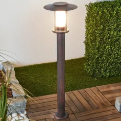 Lindby LED-Wegeleuchte Pavlos, 76 cm, rostfarben, Edelstahl