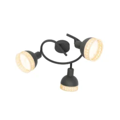 Lindby Lonnaris Deckenrondell, Rattan, rund, 3-fl.
