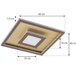 Lindby Pekela LED-Deckenlampe, eckig, 40 cm