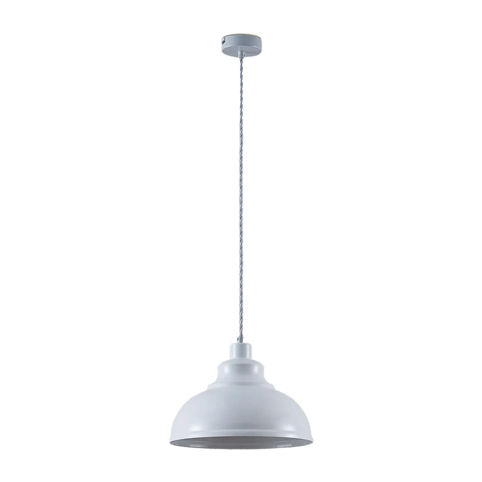 Lindby Pendelleuchte Albertine, weiß, Metall, Ø 29 cm, E27