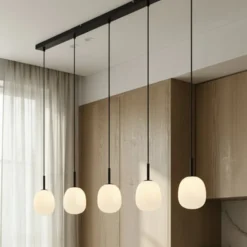 Lindby Pendelleuchte Etiena, 116 cm, 5-flammig, Glas, G9