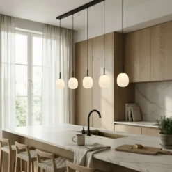 Lindby Pendelleuchte Etiena, 116 cm, 5-flammig, Glas, G9