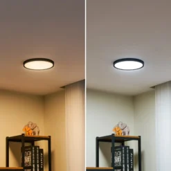 Lindby Smart LED-Deckenleuchte Pravin, Ø 23 cm, CCT, schwarz